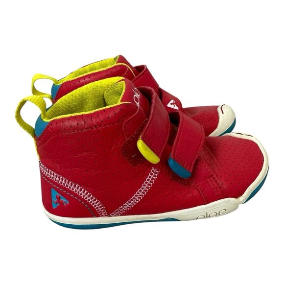 Plae Max Red Sky Kids Shoes Size 10 Mid High Top Leather Flexible Quality - Picture 1 of 6